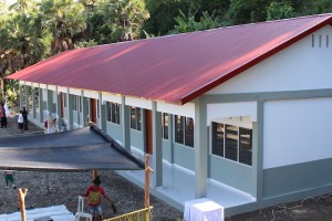 The new school building includes three classrooms and toilet facilities.